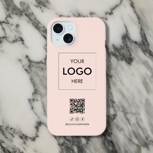 Zakelijke sociale media QR-code Blush iPhone 15 Case