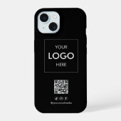 Zakelijke sociale media QR-code zwart iPhone 15 Case (Achterkant)