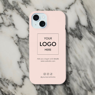 Zakelijke sociale media roze iPhone 15 case