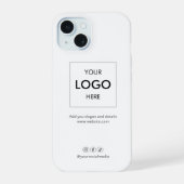 Zakelijke sociale media-wit iPhone 15 case (Achterkant)