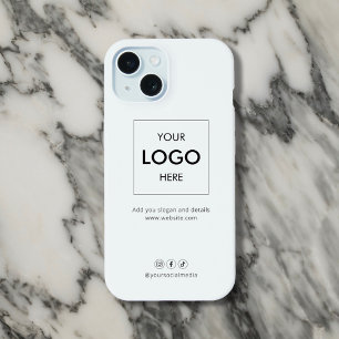 Zakelijke sociale media-wit iPhone 15 case