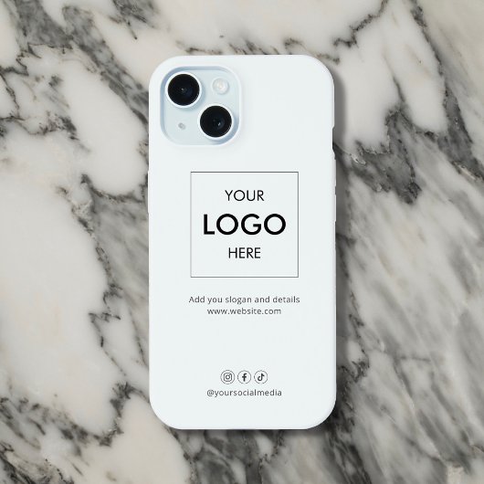 Zakelijke sociale media-wit iPhone 15 case