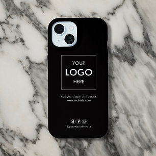 Zakelijke sociale media zwart iPhone 15 case