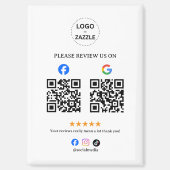 Zakelijke sociale recensie met Qr-code Magneet (Voorkant)