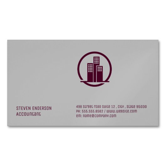 Zakelijke stijl | Gebouw pictogram Magnetisch Visitekaartje (Voorkant)
