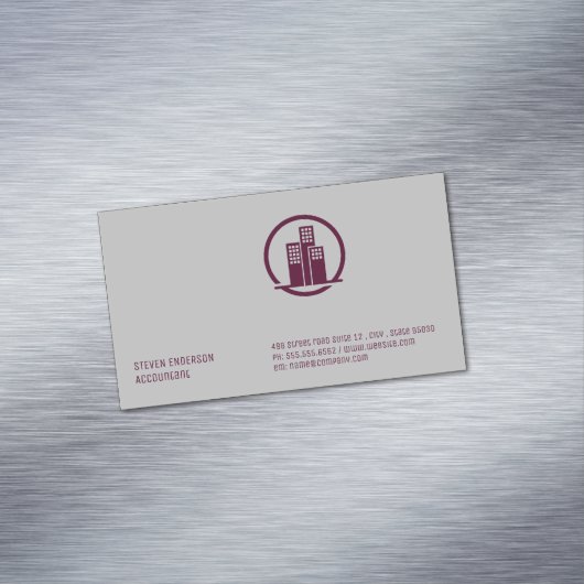 Zakelijke stijl | Gebouw pictogram Magnetisch Visitekaartje (Voorbeeld)