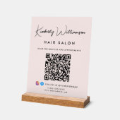 Zakelijke stijlvolle handtekening script QR-code r Acryl Bord (Hoek)