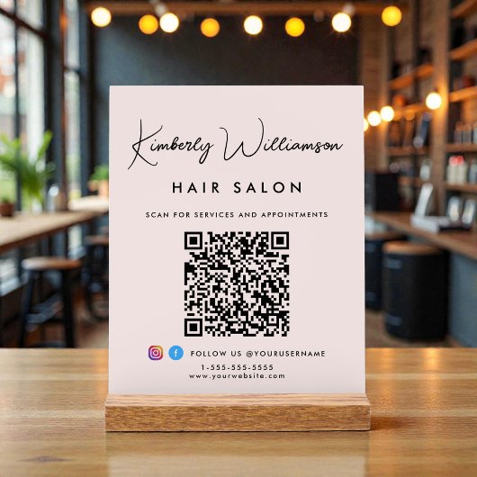 Zakelijke stijlvolle handtekening script QR-code r Acryl Bord