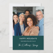 Zakelijke stijlvolle vrolijk kerstfeest groene tea feestdagenkaart (Voorkant)