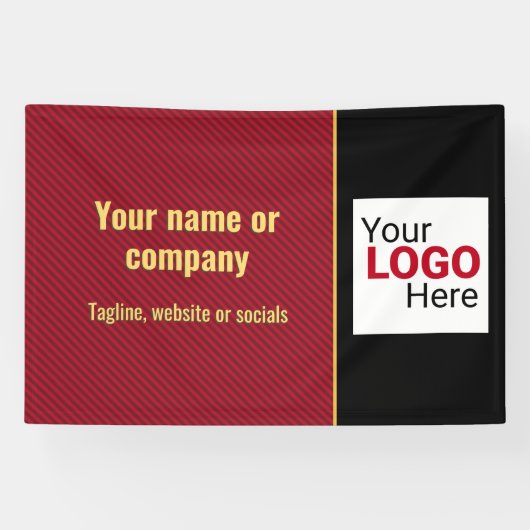 Zakelijke streep in rood / zwart - Smart Company Spandoek (Horizontaal)