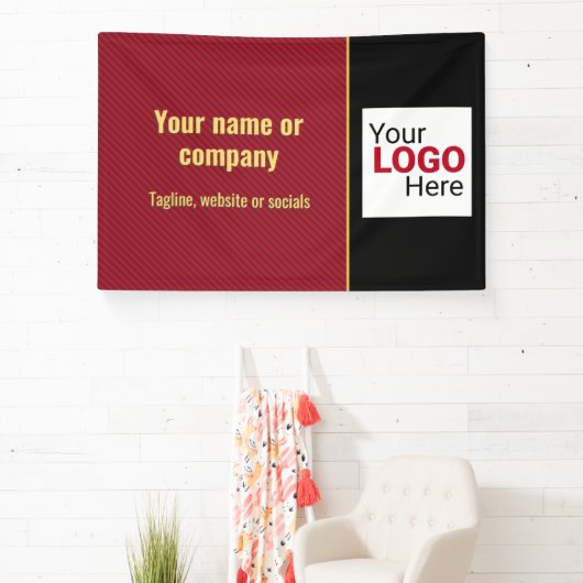 Zakelijke streep in rood / zwart - Smart Company Spandoek (Insitu)