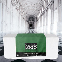 Zakelijke tafelrenner banner linnen logo groen wandkleed