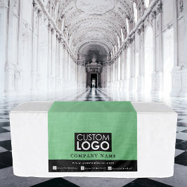 Zakelijke tafelrenner banner linnen logo groen wandkleed
