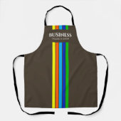 Zakelijke tagline moderne verticale strepen bruin schort (Voorkant)