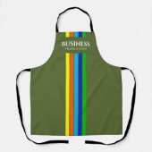 Zakelijke tagline moderne verticale strepen groen schort (Voorkant)