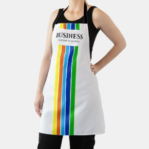 Zakelijke tagline moderne verticale strepen wit schort
