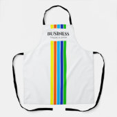 Zakelijke tagline moderne verticale strepen wit schort (Voorkant)