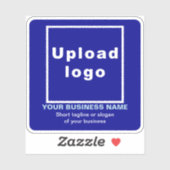 Zakelijke tagline op Blue Square Vinyl Sticker (Vel)