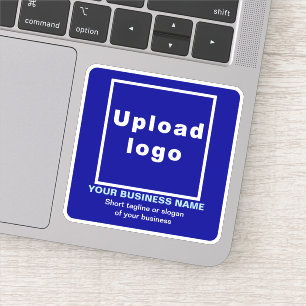 Zakelijke tagline op Blue Square Vinyl Sticker