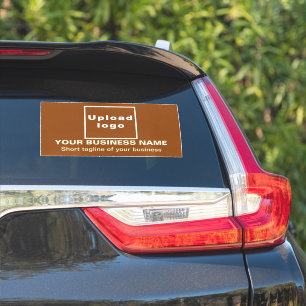 Zakelijke tagline op bruin groot rechthoek vinyl sticker