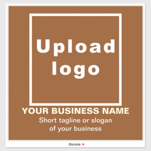 Zakelijke tagline op bruin groot vierkant vinyl sticker (Vel)