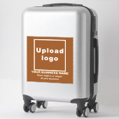 Zakelijke tagline op bruin groot vierkant vinyl sticker (Koffer)
