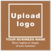 Zakelijke tagline op bruin groot vierkant vinyl sticker (Voorkant)