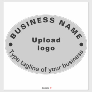 Zakelijke tagline op grijs groot ovaal vorm vinyl sticker