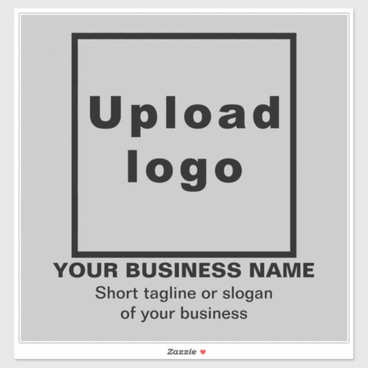 Zakelijke tagline op grijs groot vierkant vinyl sticker (Vel)