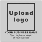 Zakelijke tagline op grijs groot vierkant vinyl sticker (Voorkant)