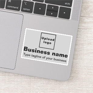 Zakelijke tagline op grijze rechthoek vinyl Sticke Sticker