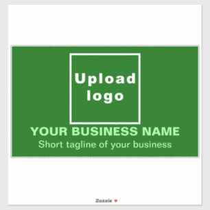 Zakelijke tagline op groen groot rechthoek vinyl sticker