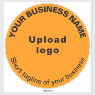 Zakelijke tagline op Oranje kleur Groot Rond Vinyl Sticker