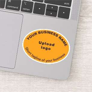 Zakelijke tagline op Oranje kleur ovale vorm vinyl Sticker