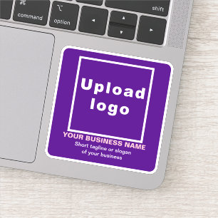 Zakelijke Tagline op Paarse Vierkante Vinyl Sticke Sticker