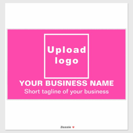 Zakelijke tagline op roze grote rechthoek Vinyl Sticker (Vel)