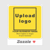 Zakelijke tagline op Yellow Square Vinyl Sticker (Vel)
