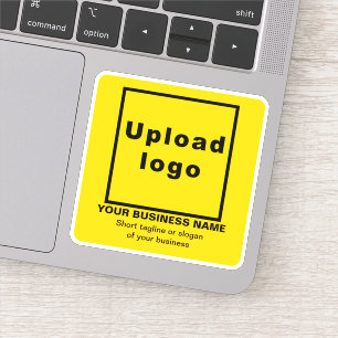 Zakelijke tagline op Yellow Square Vinyl Sticker