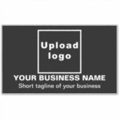 Zakelijke tagline op zwart groot rechthoek vinyl sticker (Voorkant)