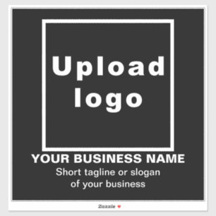 Zakelijke tagline op zwart groot vierkant vinyl sticker