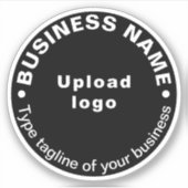 Zakelijke tagline op zwarte ronde vinyl Sticker (Voorkant)