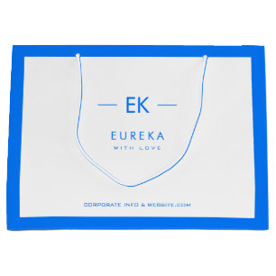 Zakelijke tas met monogram en bedrijfsgegevens groot cadeauzakje