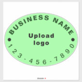 Zakelijke telefoon op licht groen groot ovaal viny sticker (Vel)