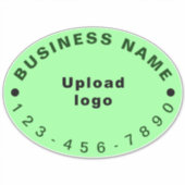 Zakelijke telefoon op licht groen groot ovaal viny sticker (Voorkant)