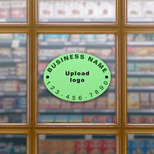 Zakelijke telefoon op licht groen groot ovaal viny sticker