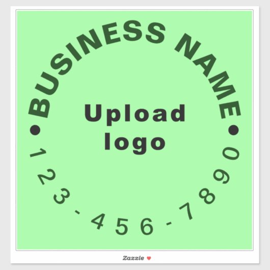 Zakelijke telefoon op licht groen groot vierkant v sticker (Vel)