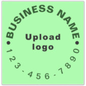 Zakelijke telefoon op licht groen groot vierkant v sticker (Voorkant)