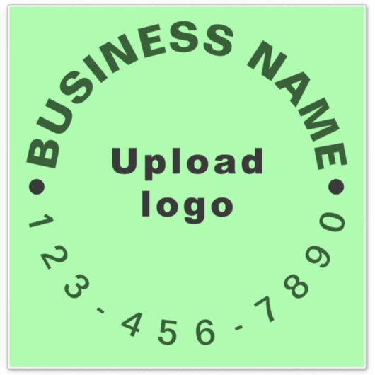 Zakelijke telefoon op licht groen groot vierkant v sticker (Voorkant)