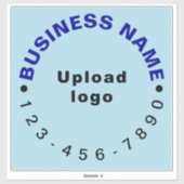 Zakelijke telefoon op lichtblauw groot vierkant vi sticker (Vel)