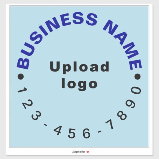 Zakelijke telefoon op lichtblauw groot vierkant vi sticker (Vel)